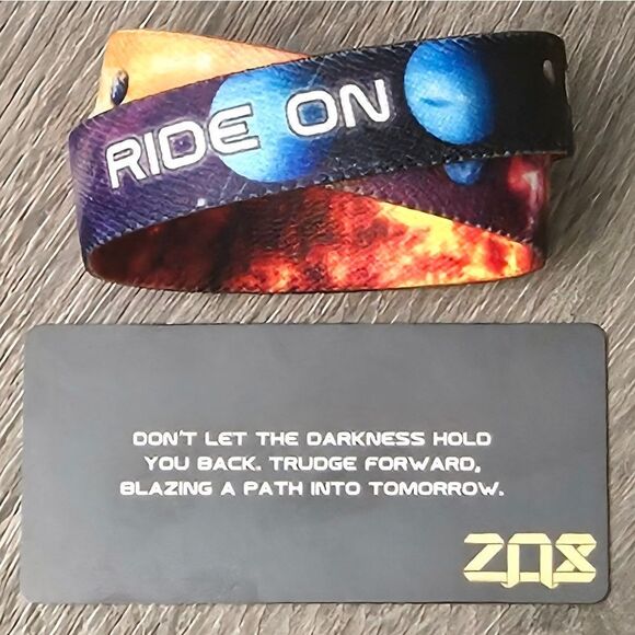 ZOX "RIDE ON" #38 SUPER RARE DIAMOND DOUBLE MOONSTONE Collectible MED wristband - Picture 3 of 16